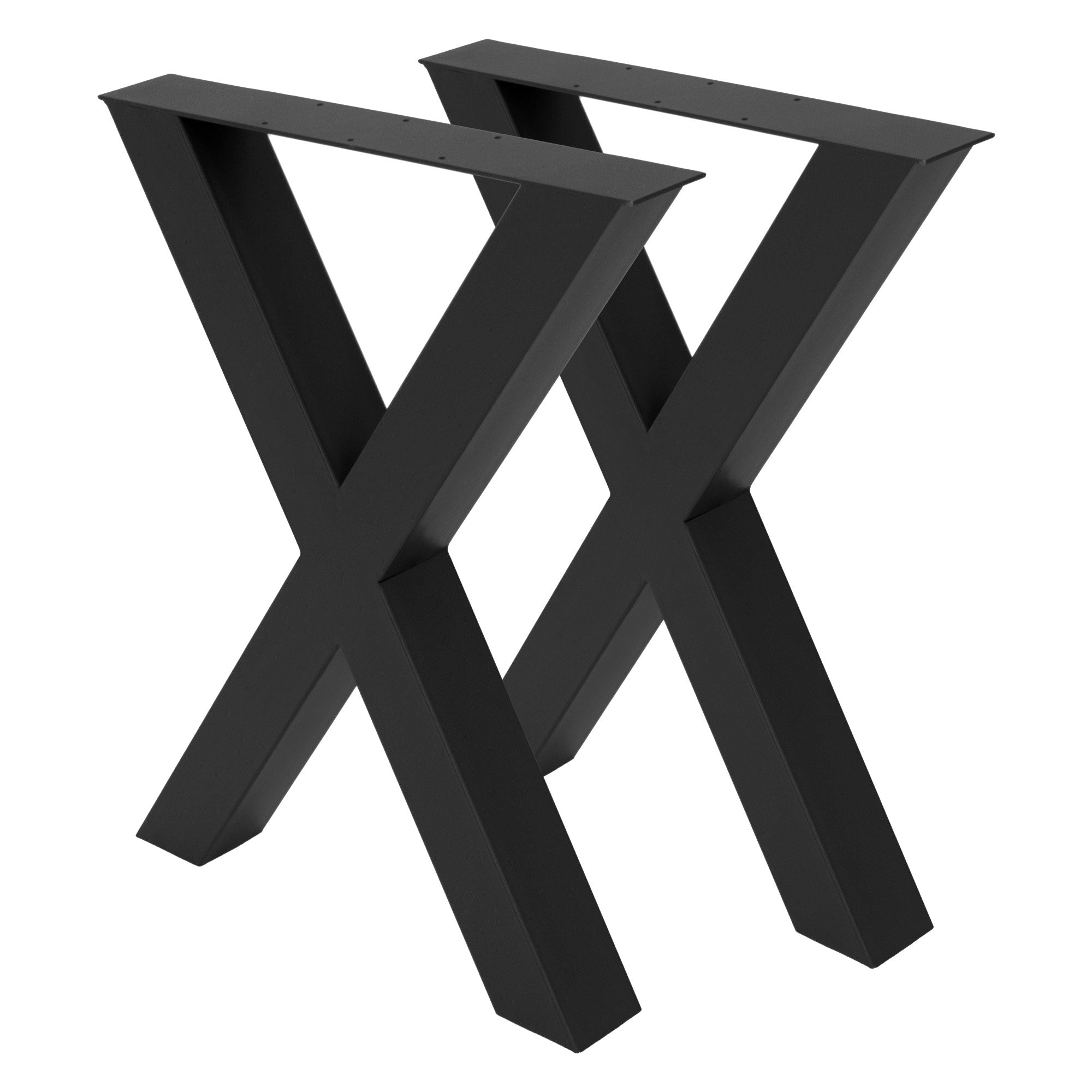 ECD Germany Möbel lot 2 pieds table acier X anthracite