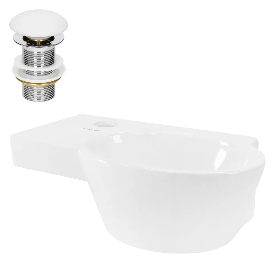 ECD Germany Sanitär lave-mains 37,5x19x14 cm céramique blanc