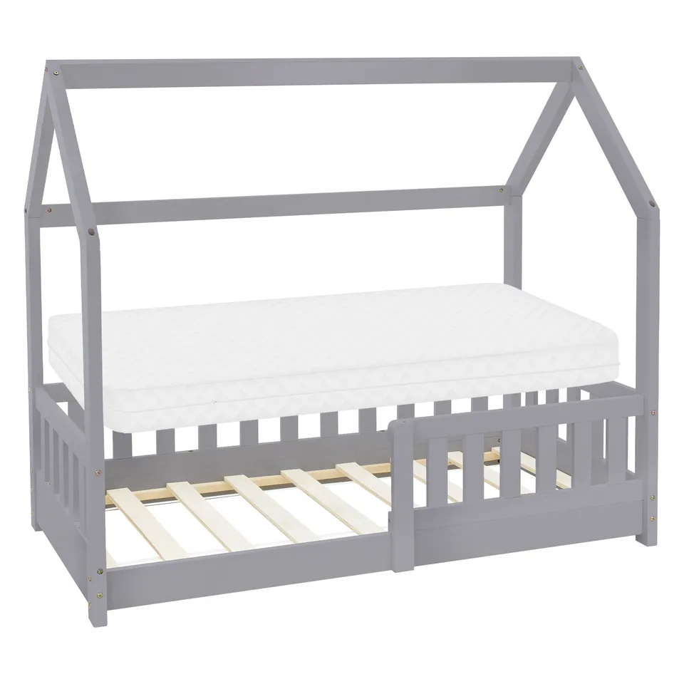 ECD Germany Kinder Lit cabane 90x200 cm Lit enfant blanc sans matelas