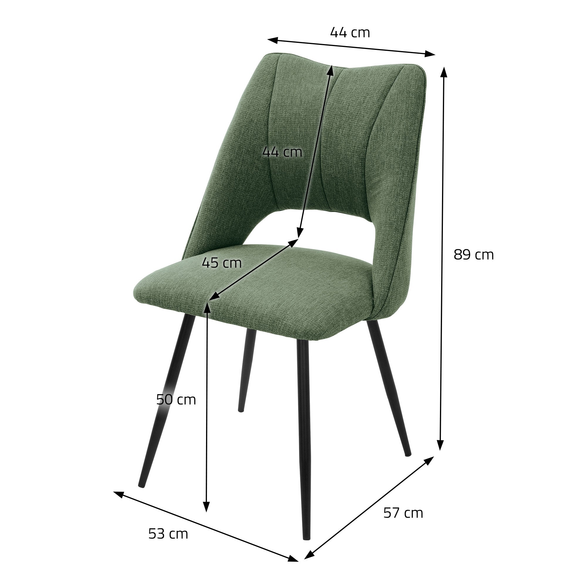 ECD Möbel Chaise Salle à Manger Vert Lot de 6 Rembourrée