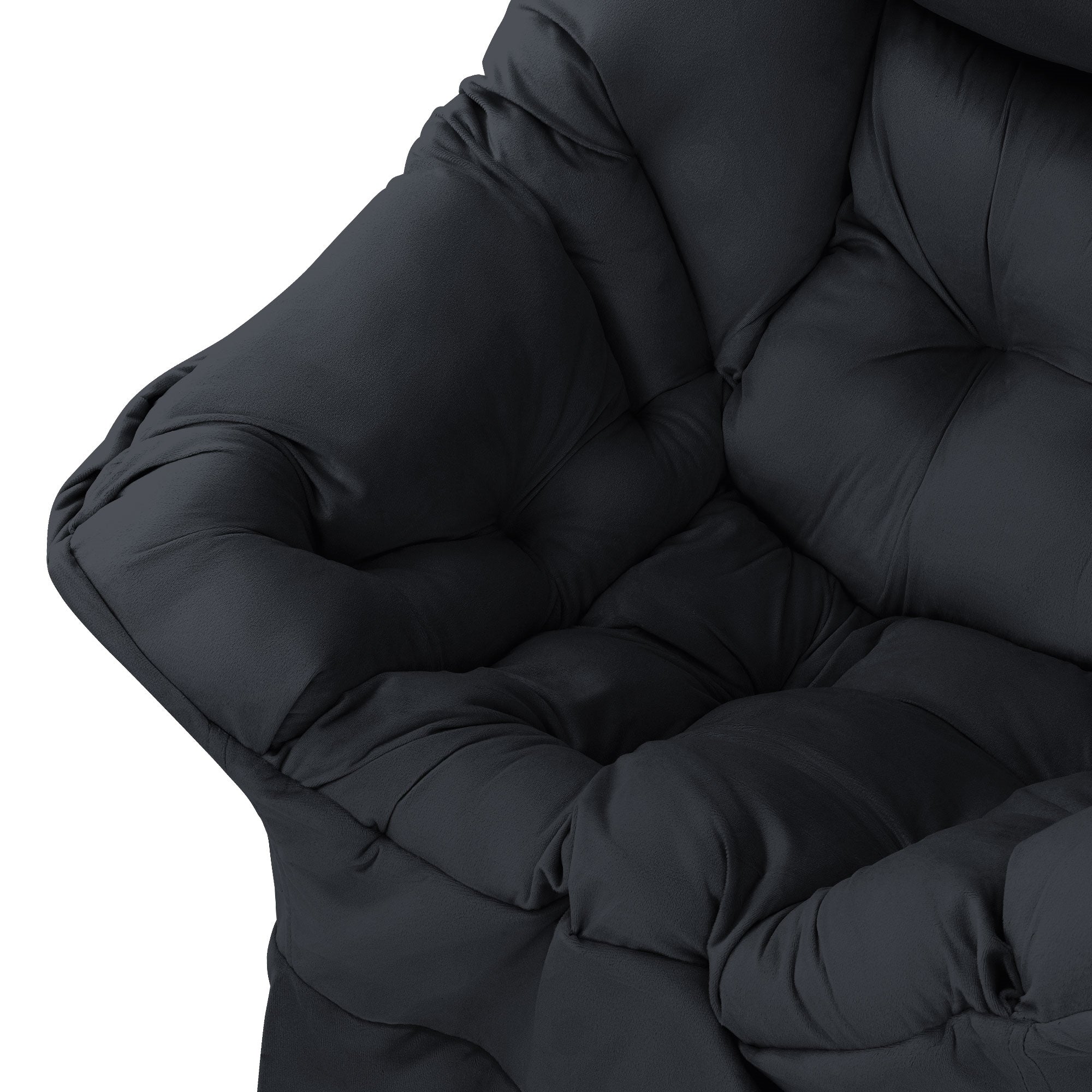 ECD Germany Möbel Fauteuil tissu noir poche latérale