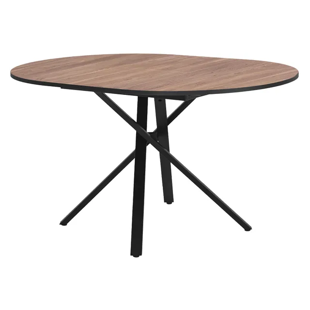 ECD Germany ML-Design table à manger ronde extensible 100-140 marron