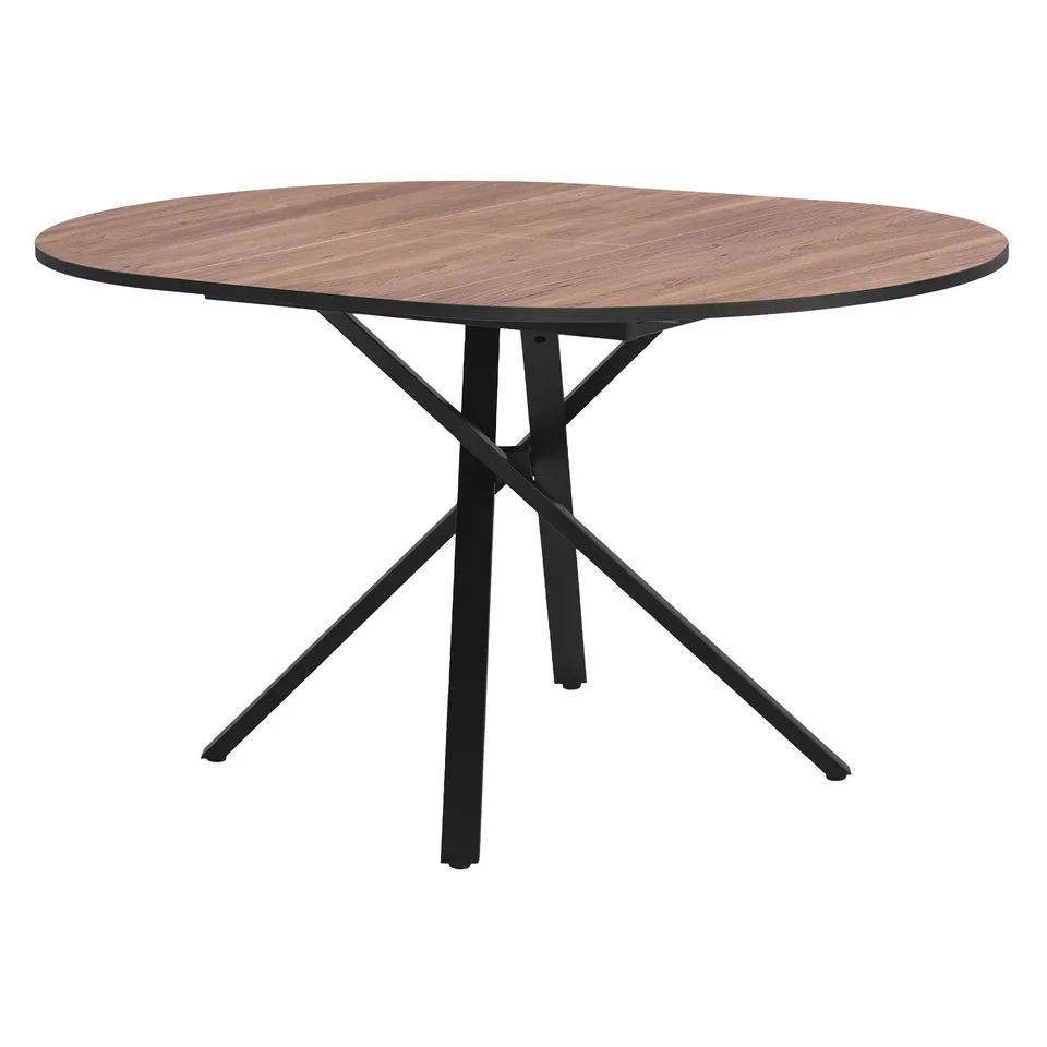 ECD Germany ML-Design table à manger ronde extensible 100-140 marron