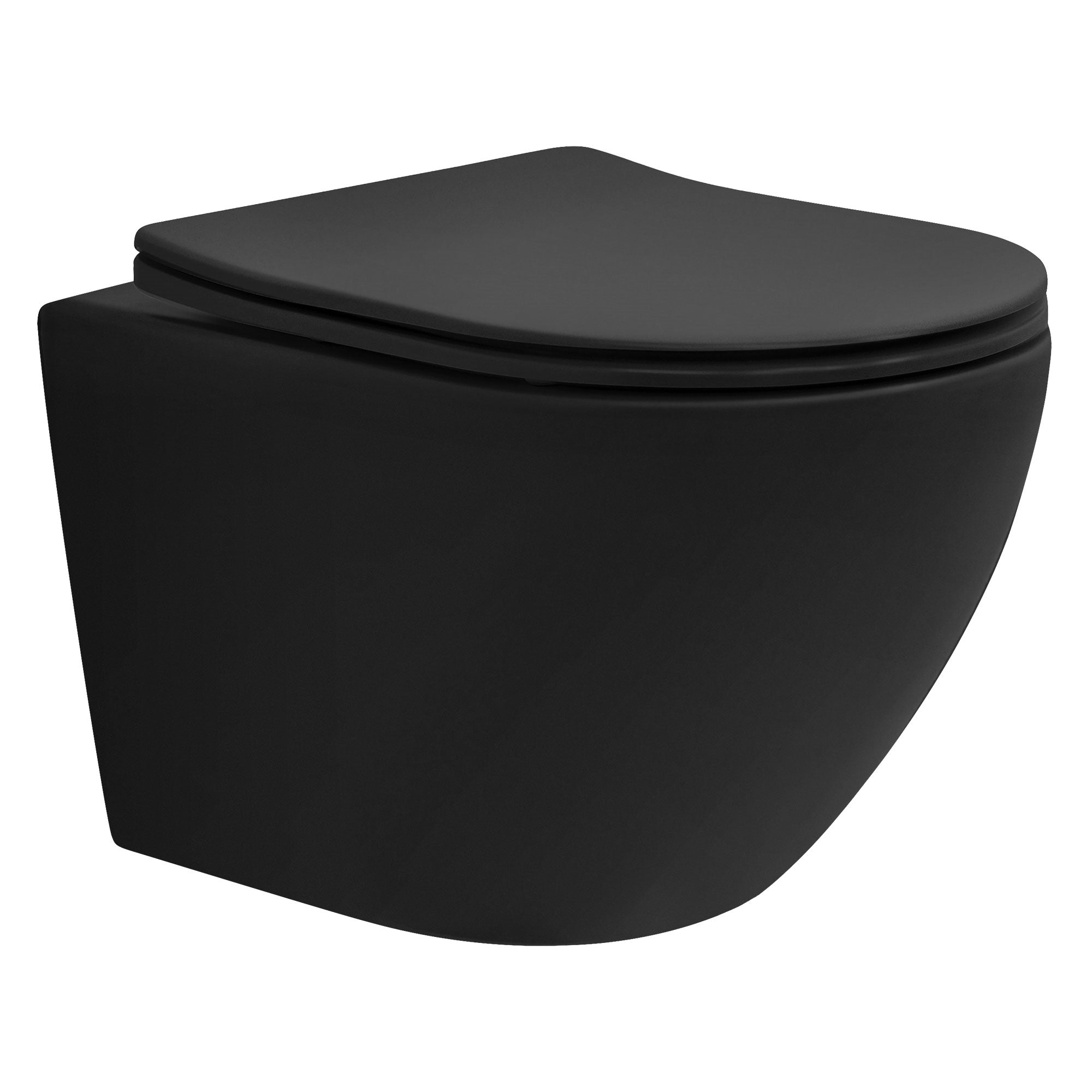 ECD Germany Sanitär WC suspendu céramique blanc brillant court sans rebord