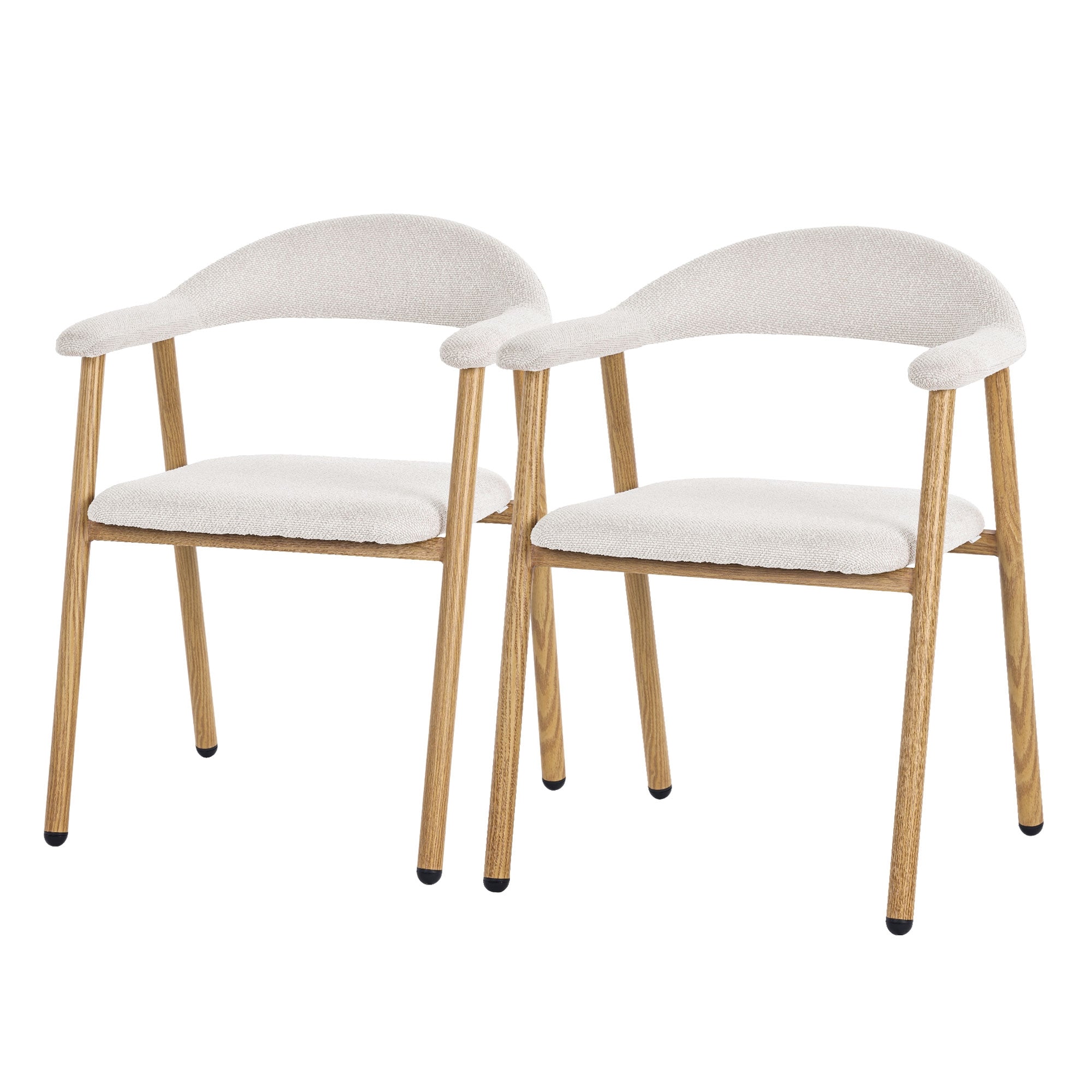 ML-Design chaise salle à manger grise tissu lot 2 dossier