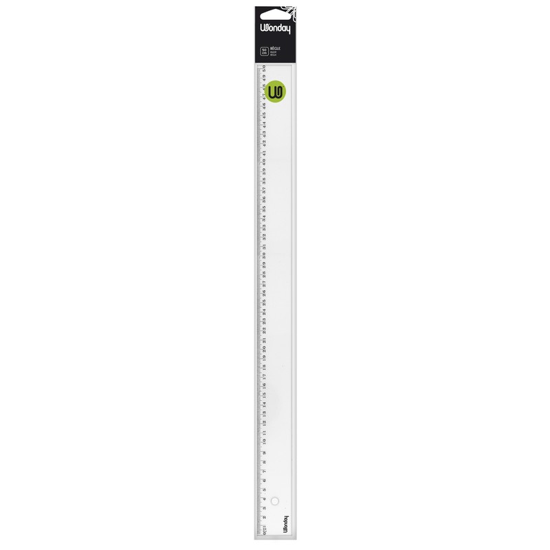 Safe Tool Règle plate cristal 50 cm scolaire