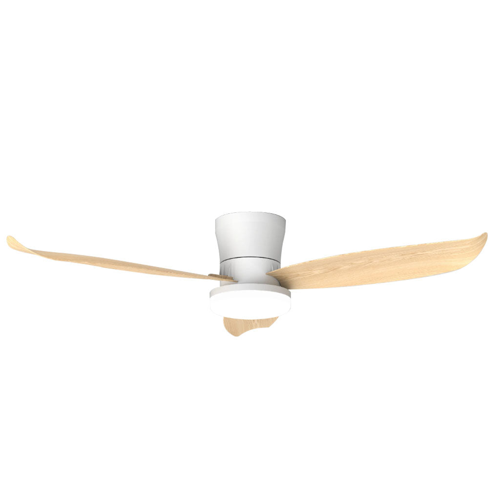 Boreal ventilateur plafond 107cm LED 2100lm blanc bois télécommande