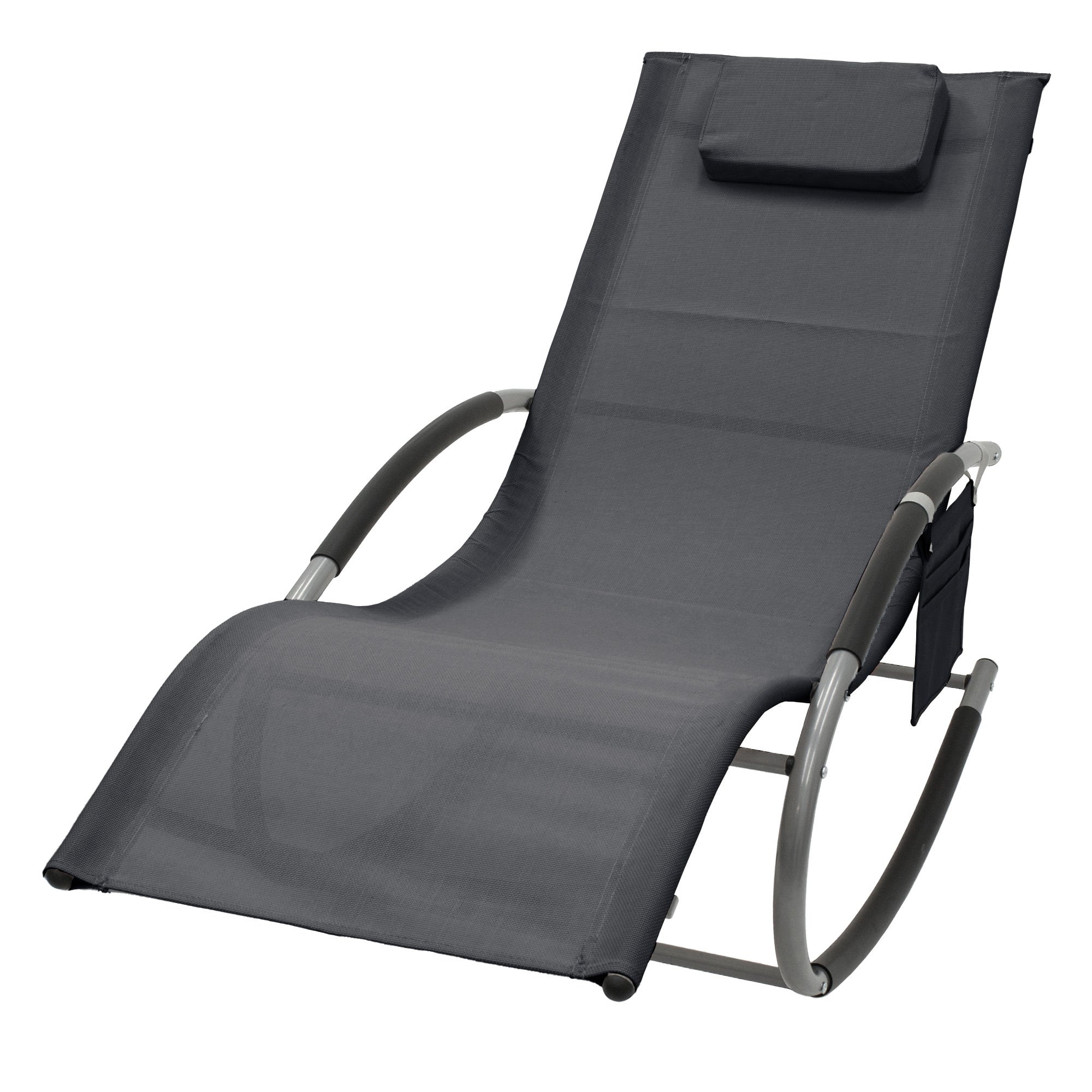 ECD Germany Sport & Freizeit Transat à bascule anthracite + oreiller
