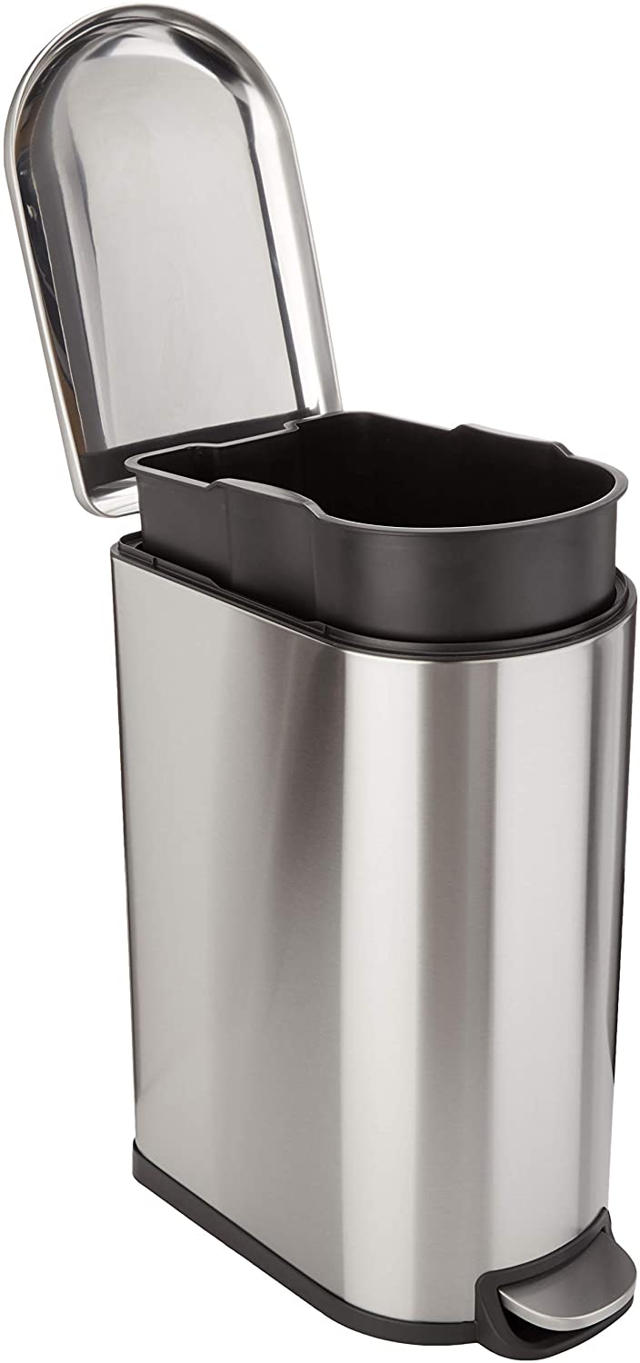 Red Deco Fuller 40L poubelle pédale inox étroite