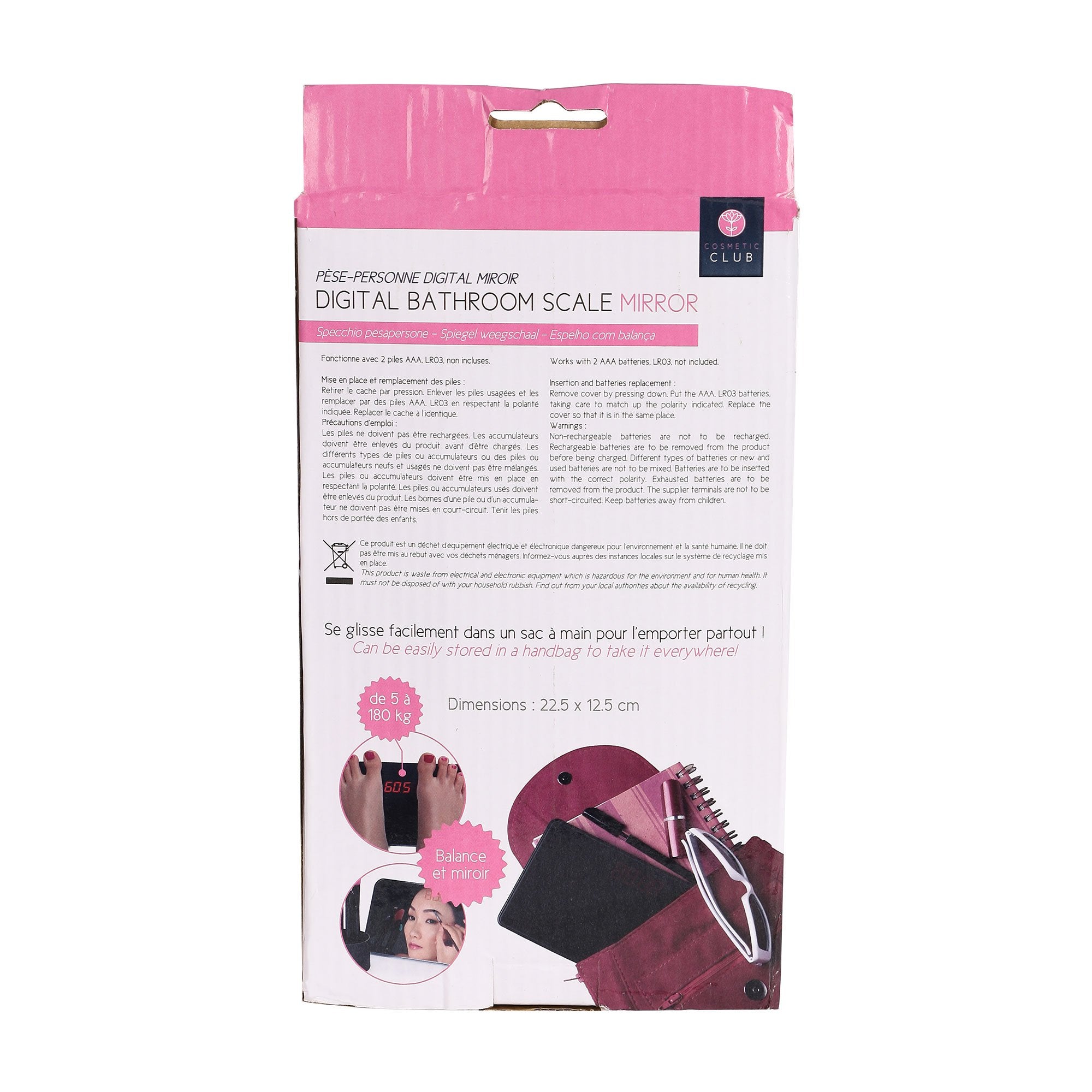 Balance portable miroir mini pèse-bagage sac voyage compact