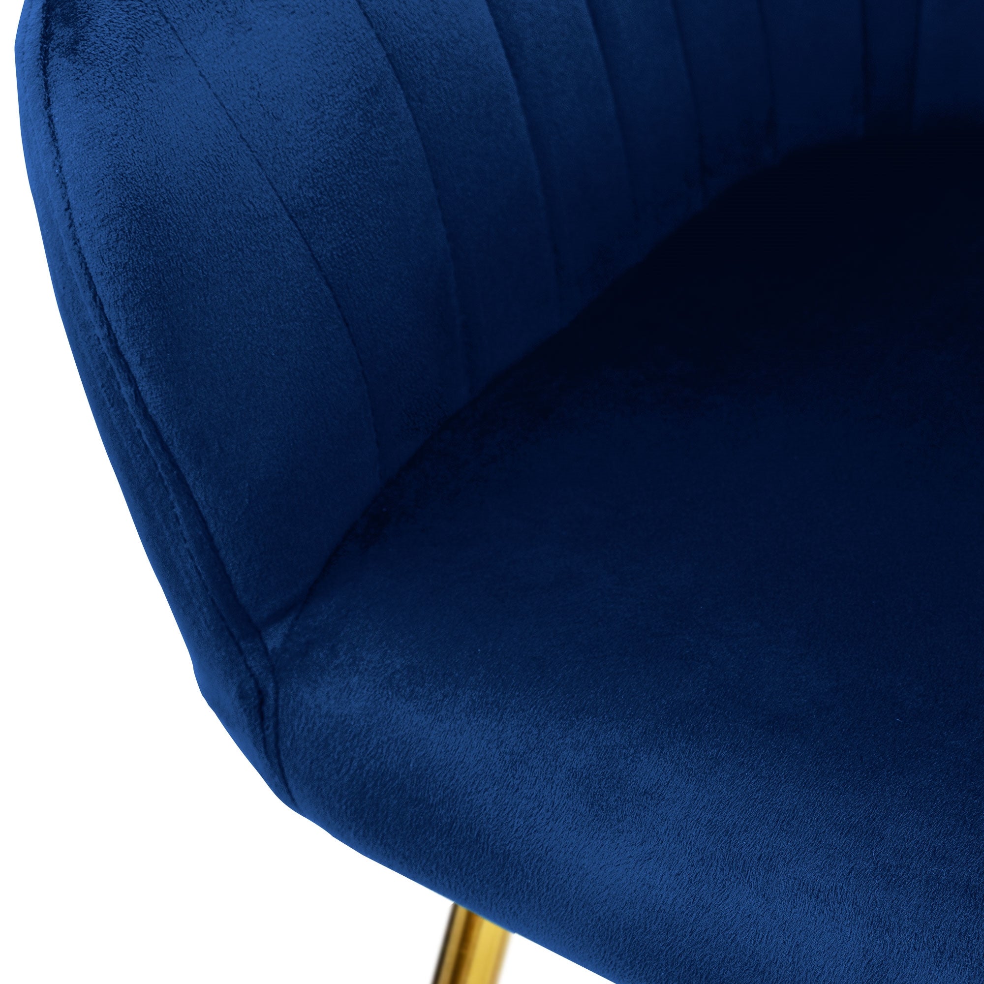 ML-Design chaise salle à manger velours bleu lot 2 dossier or