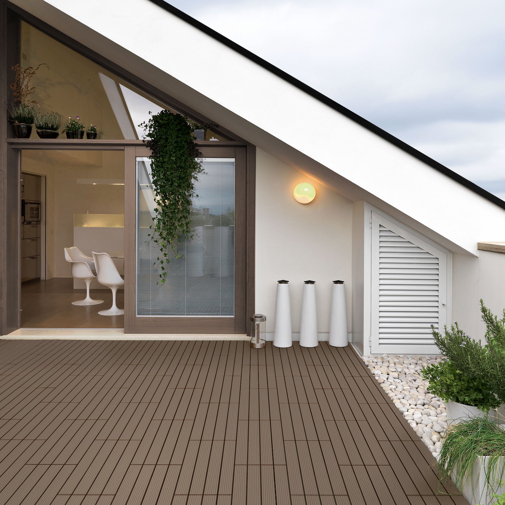 ECD Germany Dalles terrasse WPC marron 60x30 lot 4m²