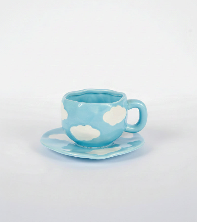 L'avant gardiste Nuage tasse et soucoupe céramique blanche