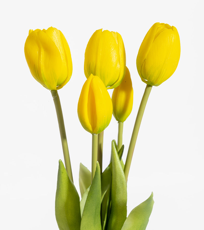 L'avant gardiste bouquet tulipes artificielles jaune