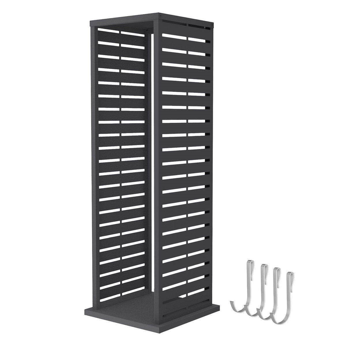 ECD Germany Garten range-bûches Schlitz 37,5x37,5x112 cm anthracite