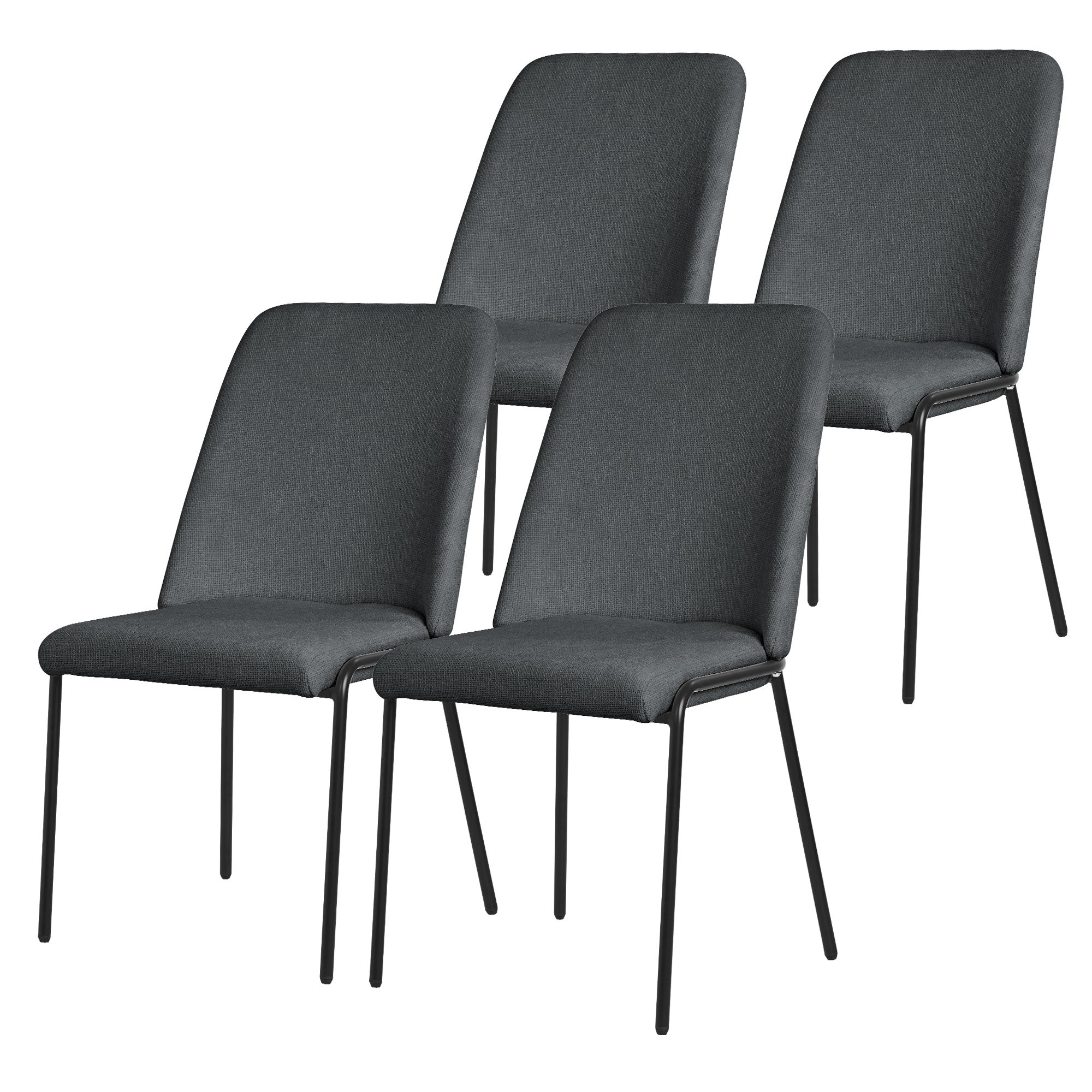 ECD Germany Möbel chaise salle à manger anthracite lot 2 dossier haut