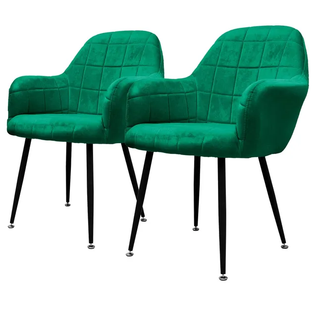 ECD Germany Möbel chaise salle à manger velours vert lot 2