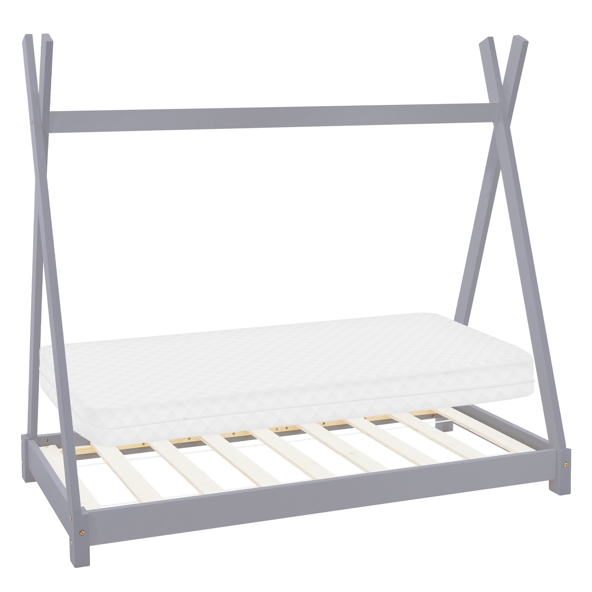 ML-Design lit enfant tipi pin blanc 90x200 + sommier