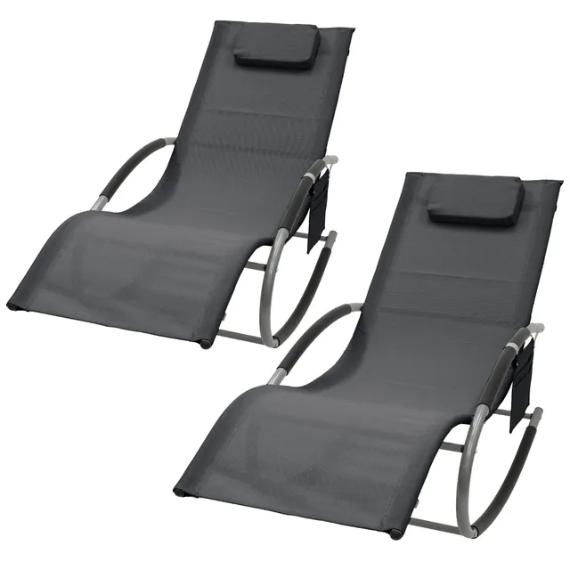 ML-Design Lot 2 transats anthracite + coussin 89.66€