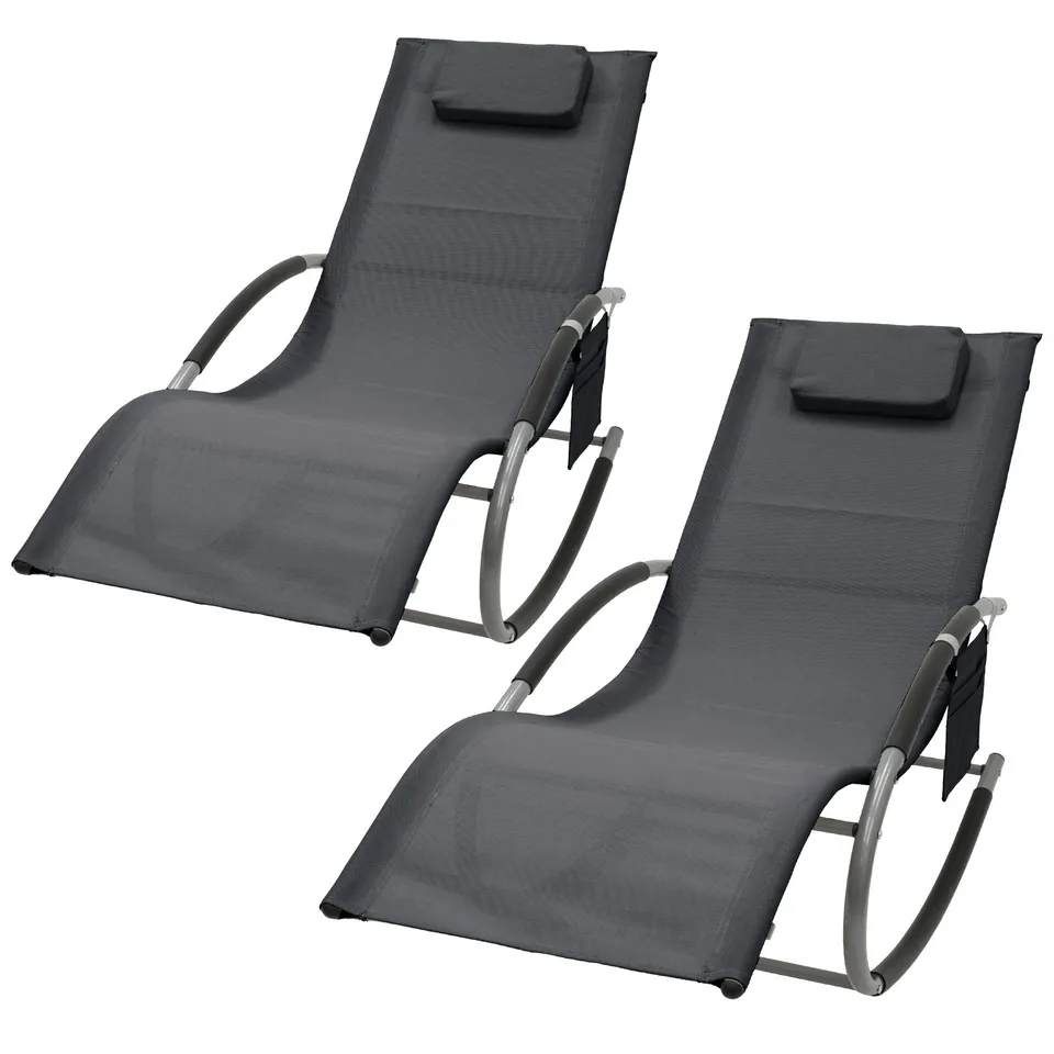 ML-Design Lot 2 transats anthracite + coussin 89.66€