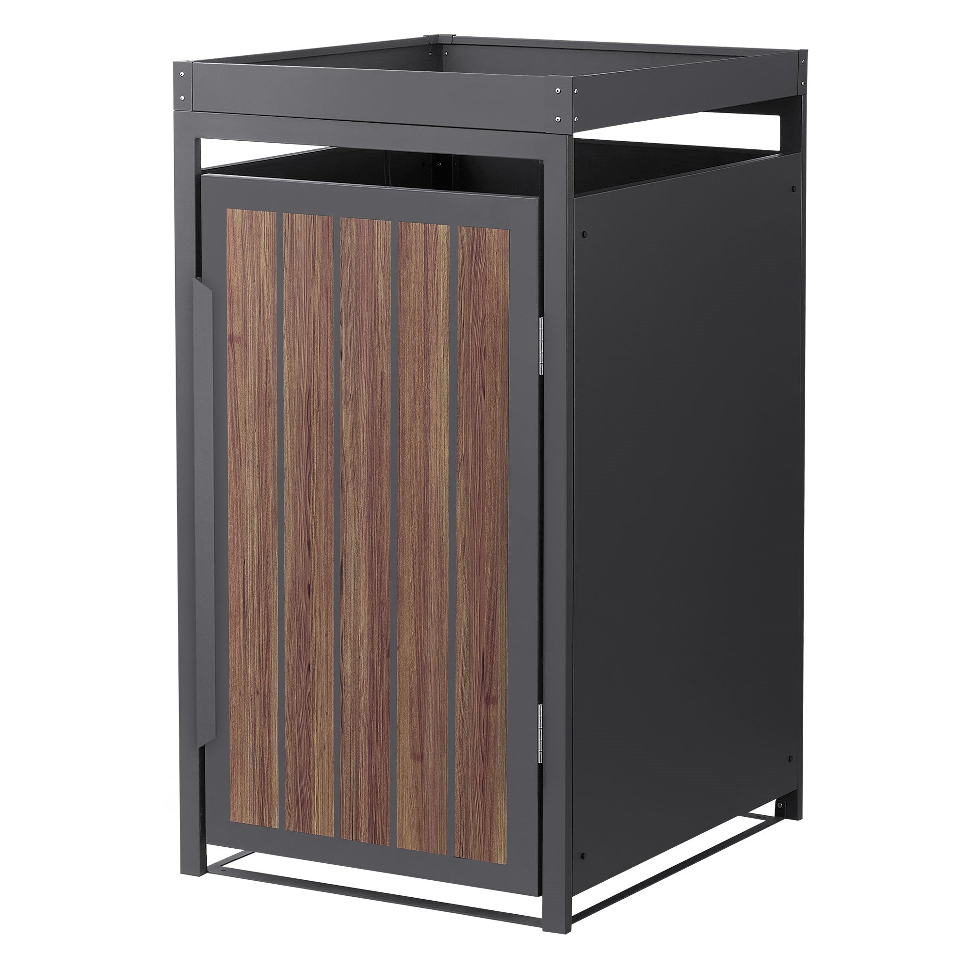 ECD Germany Garten cache poubelle acier 240L chêne foncé 1 place