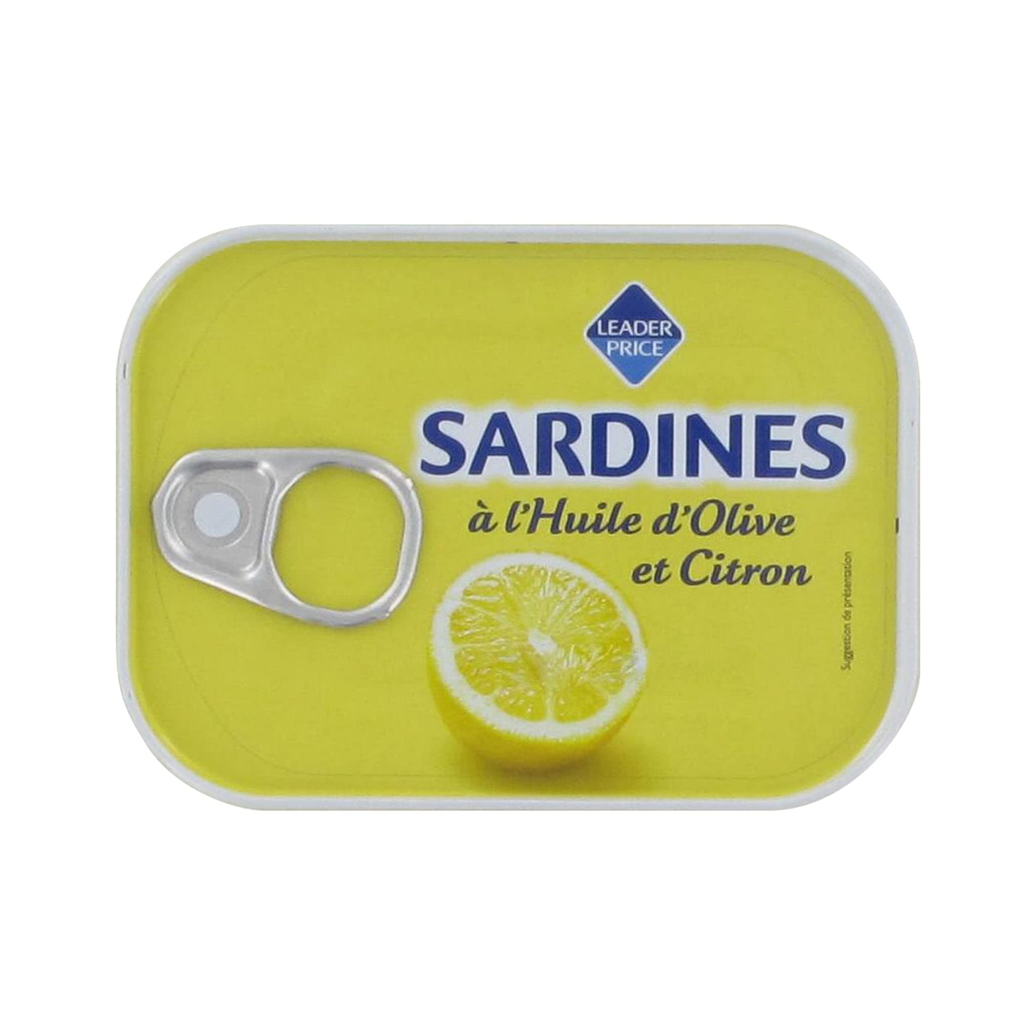 Leader Price sardines huile d'olive citron 115 g conserve