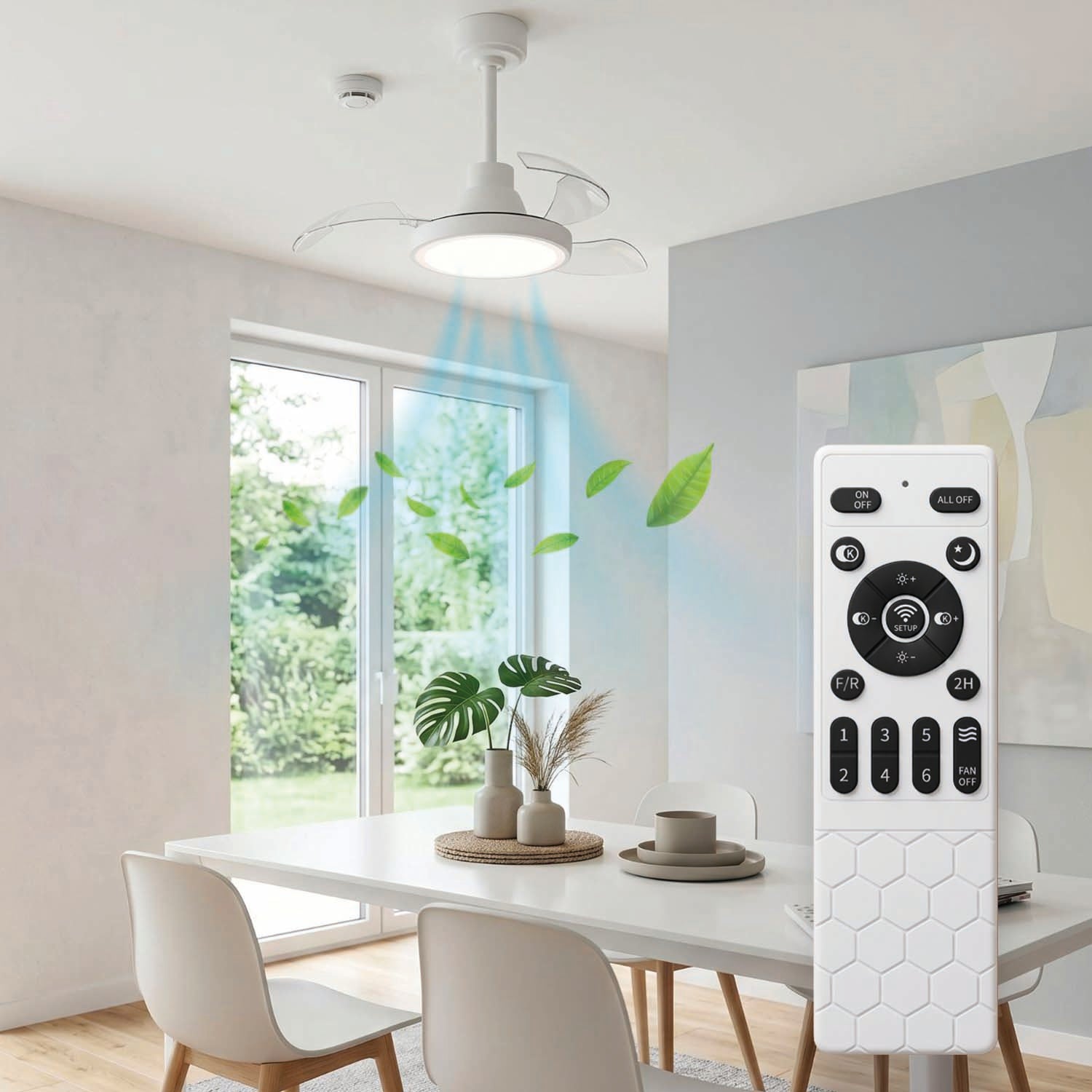 Red Deco Brysea 63cm ventilateur plafond LED 2100lm blanc