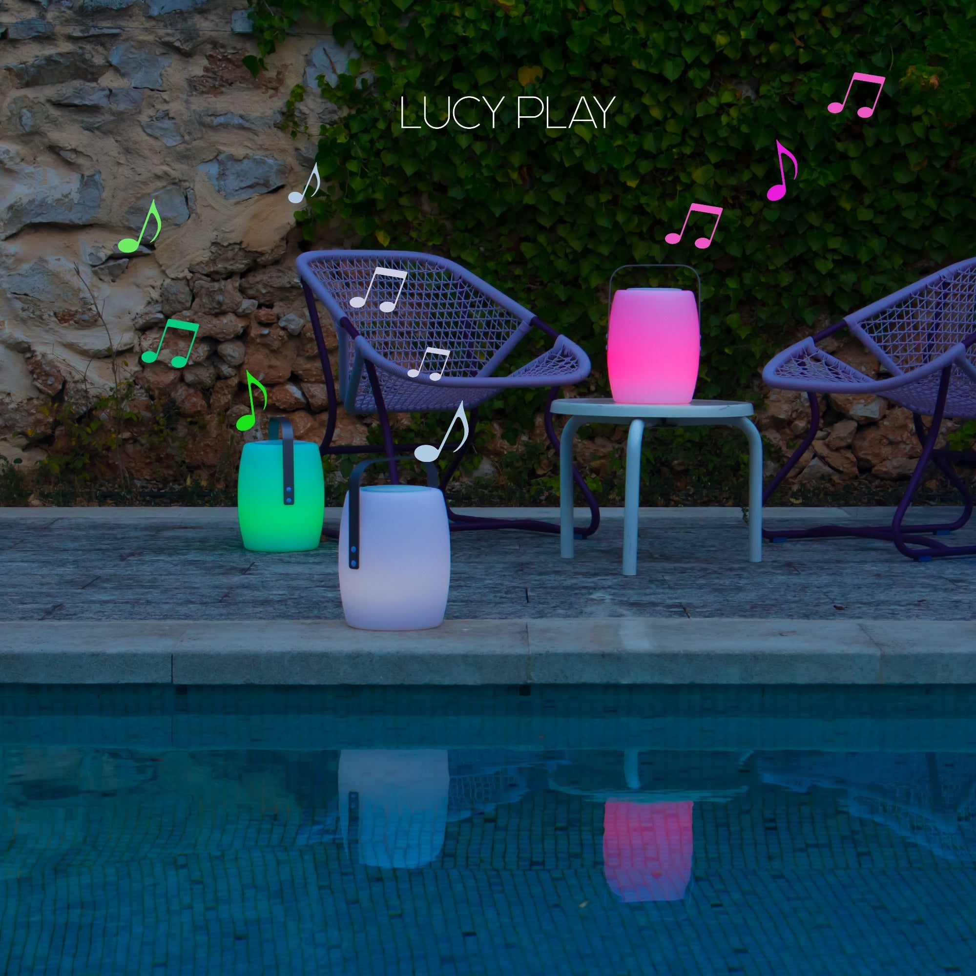 Red Deco LUCY PLAY lampe enceinte bluetooth multicolore H31cm