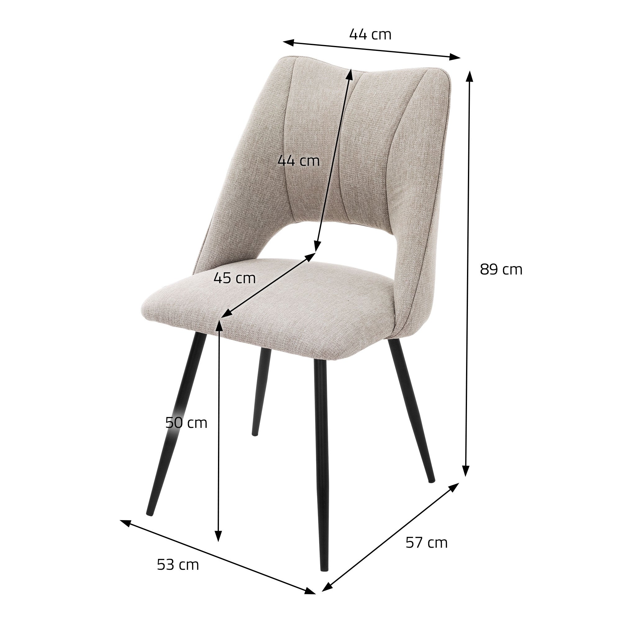 ECD Germany Möbel Chaise salle à manger beige lot de 6