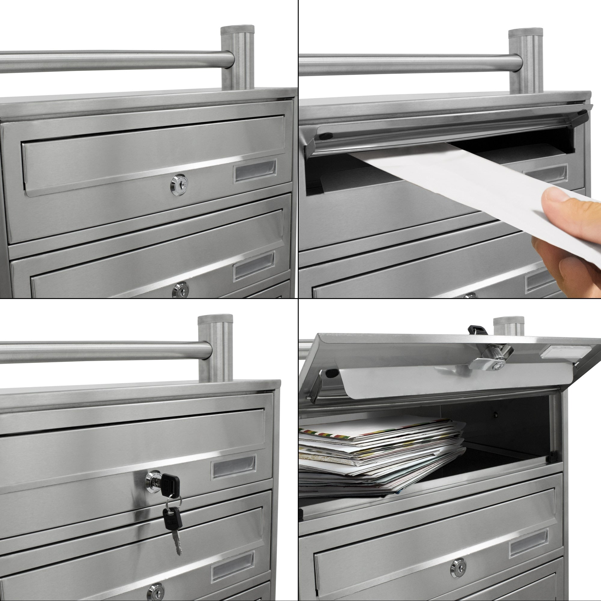 ECD Germany boîte aux lettres collective inox 10 cases sur pied