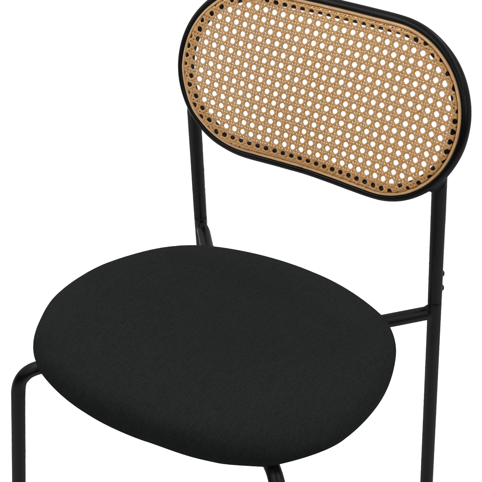ECD Germany Möbel Lot 2 Chaises Noires Rotin Salle à Manger