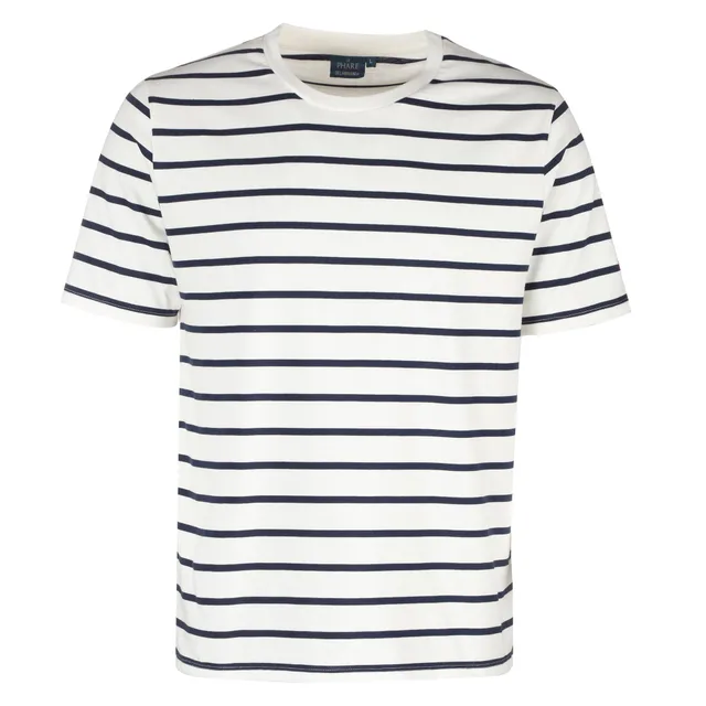 Stokomani Mode T-shirt marinière blanc homme taille L