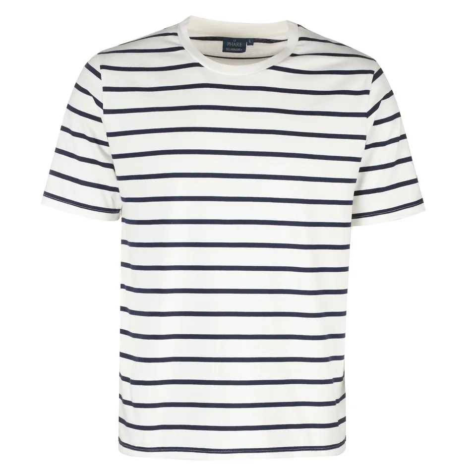 Stokomani Mode T-shirt marinière blanc homme taille L