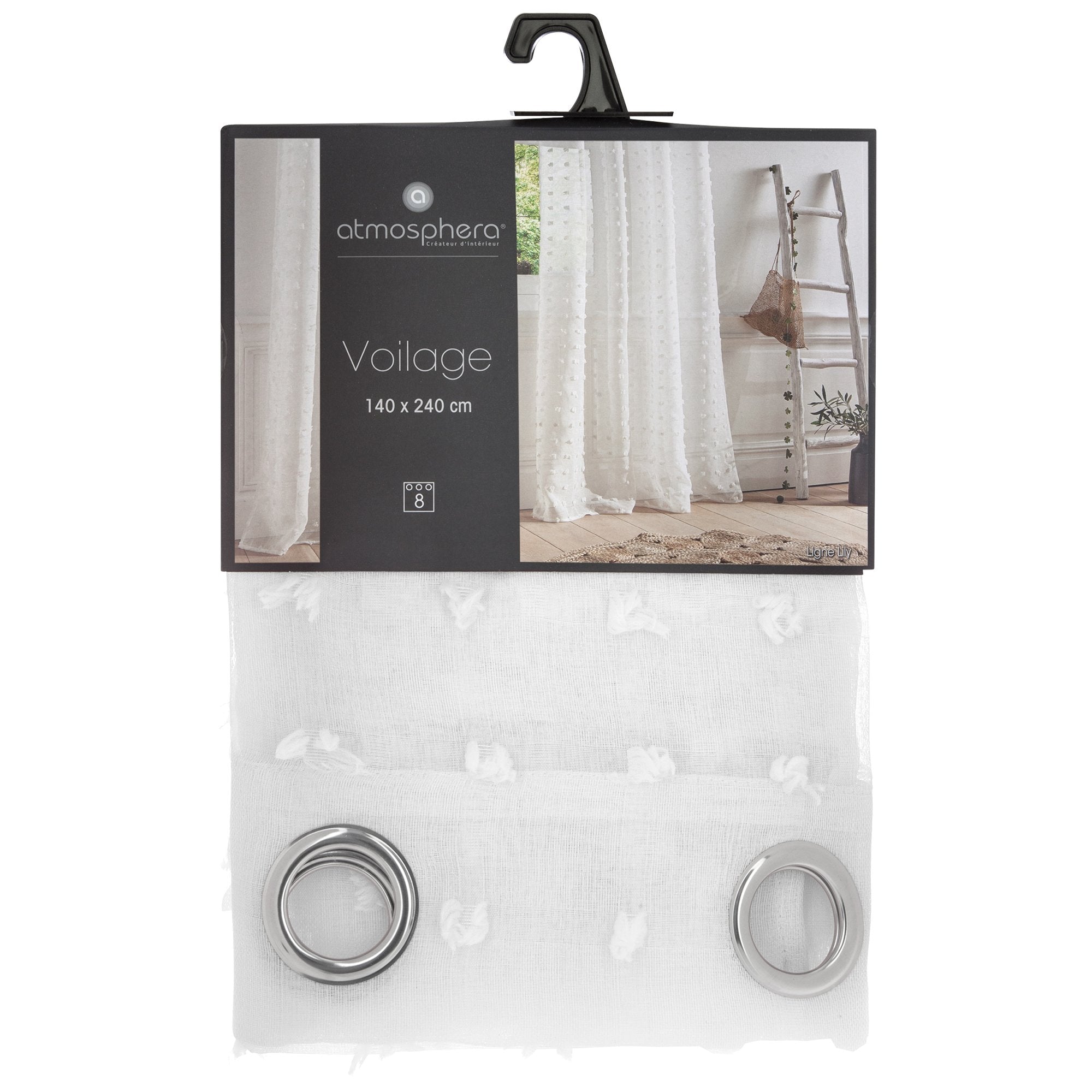 Stokomani Maison voilage blanc 140x240cm transparent