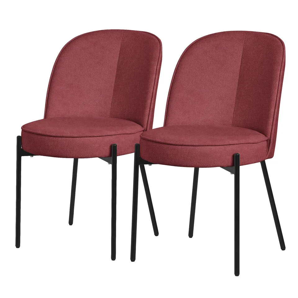 ECD Germany Möbel chaises salle à manger rouge lot de 2
