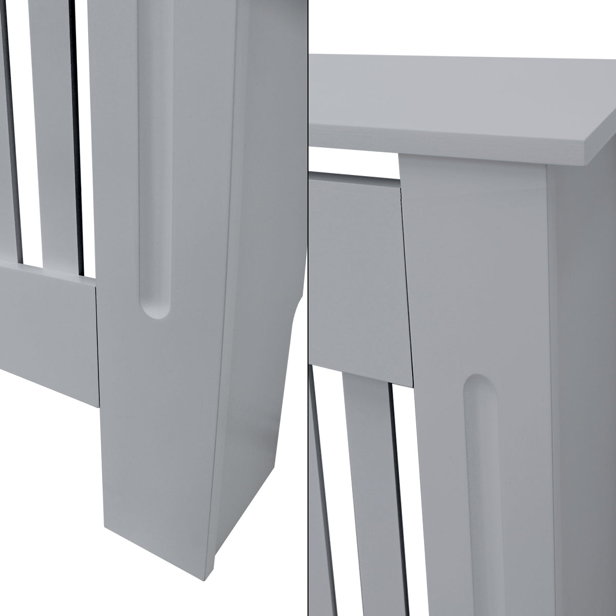 ECD Germany Cache-radiateur MDF gris 152x19x82 cm Landhaus