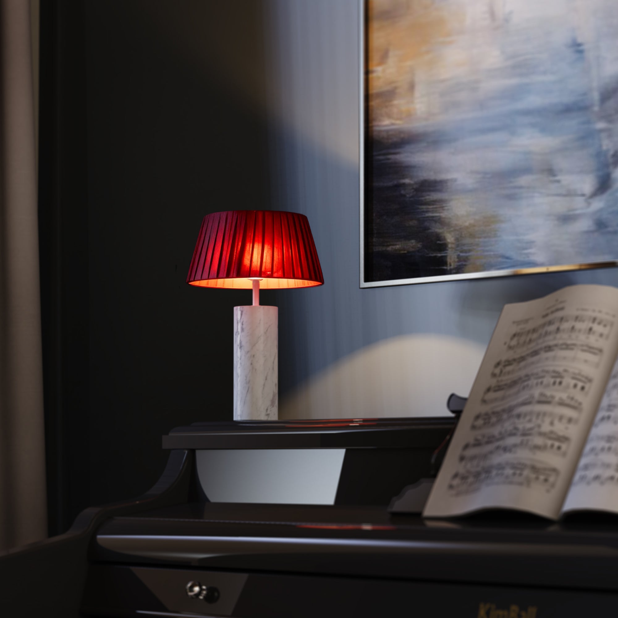 Red Deco Stilos White Marble lampe sans fil H32,5 cm blanc chaud