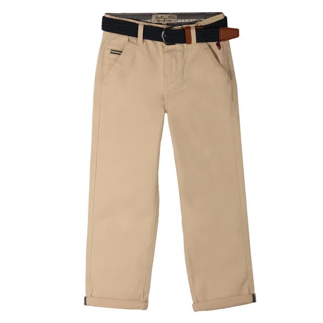 Stokomani pantalon chino beige ceinture enfant