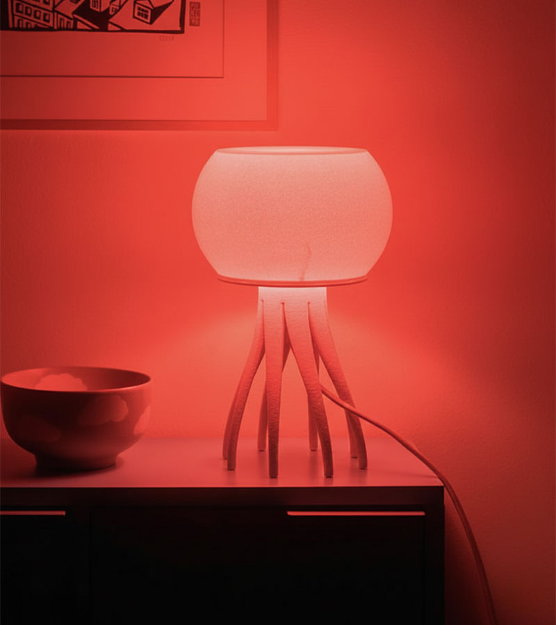 L'avant gardiste Déco lumineuse lampe méduse rose table