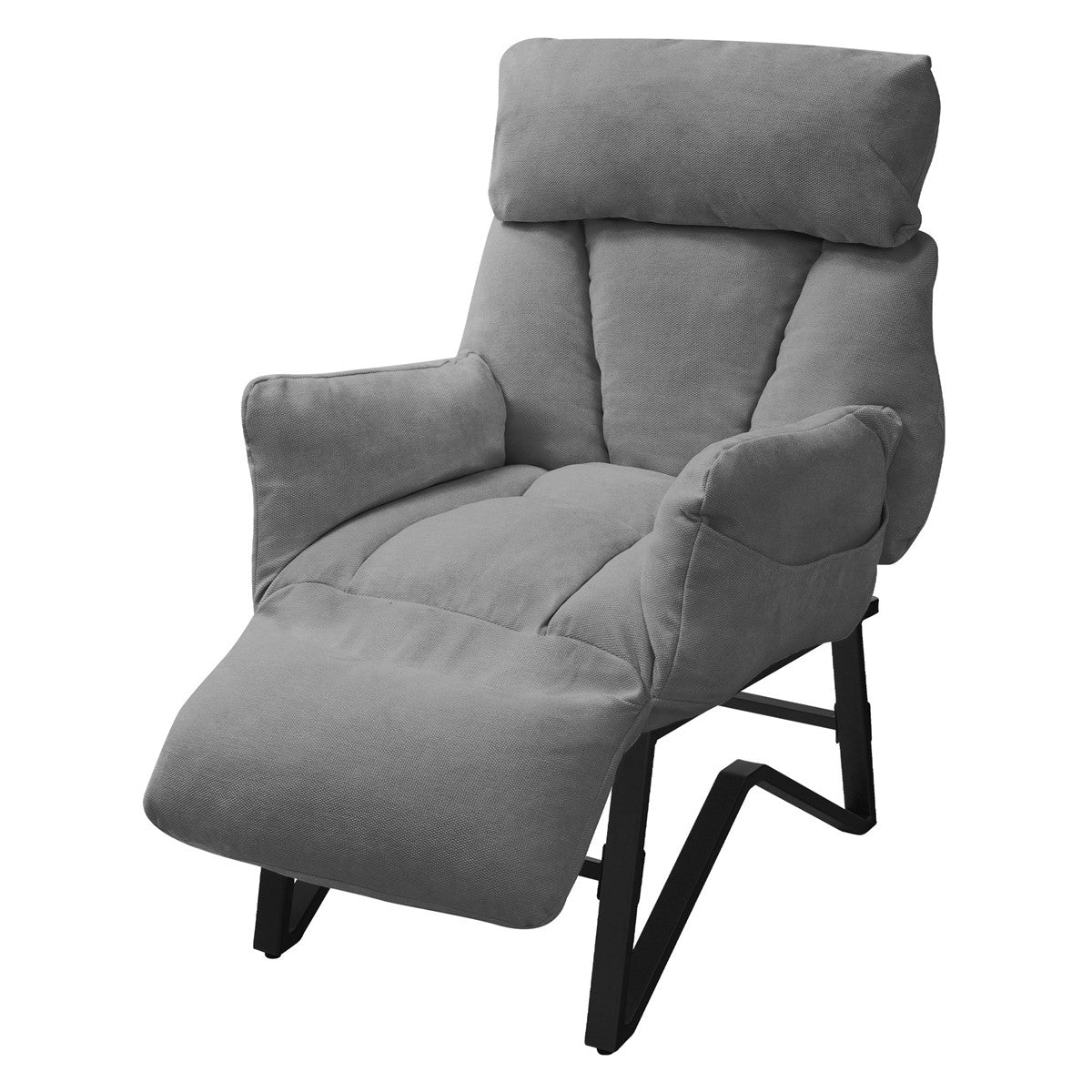 ML-Design fauteuil relax lin gris accoudoirs inclinable