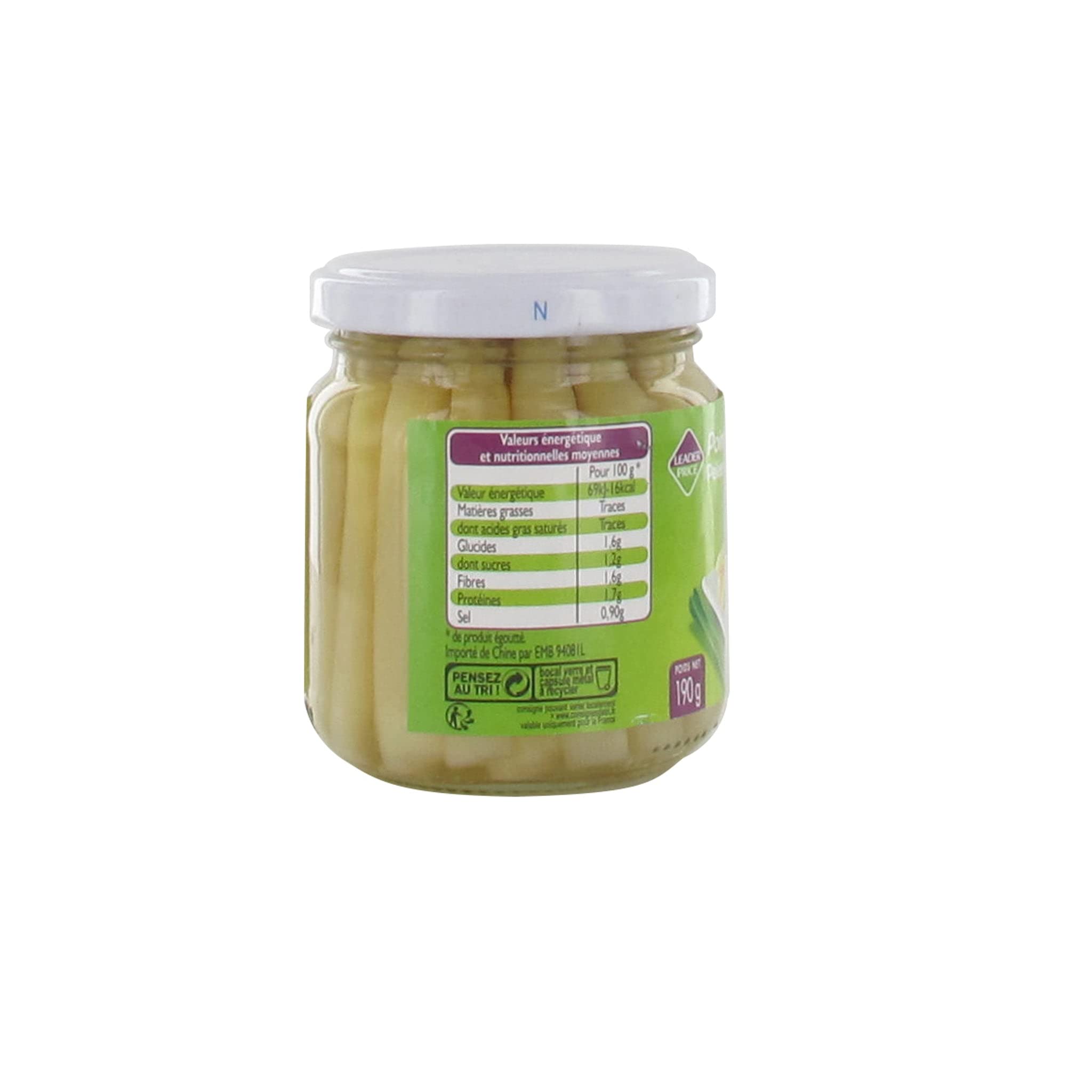 Leader Price Pointes d'Asperges Pelées Main 110g