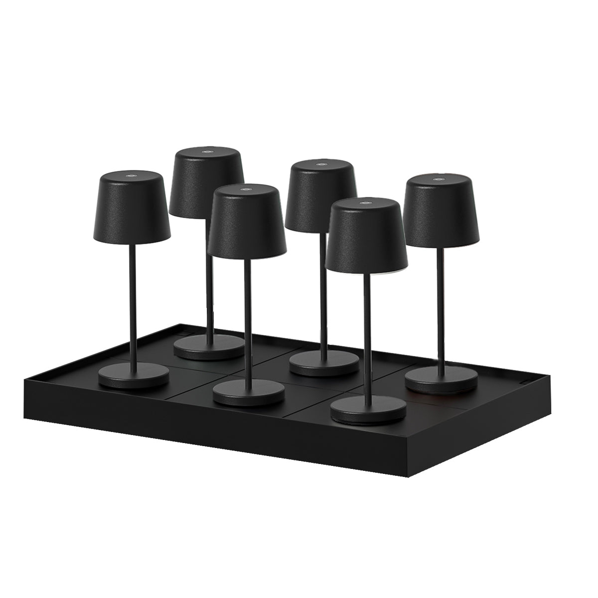 Red Deco Kelly Mini Black lot 6 lampes table sans fil H22cm