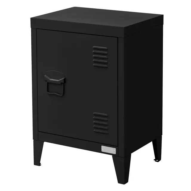 ML-Design chevet métal noir 40x30x58 cm porte ventilée