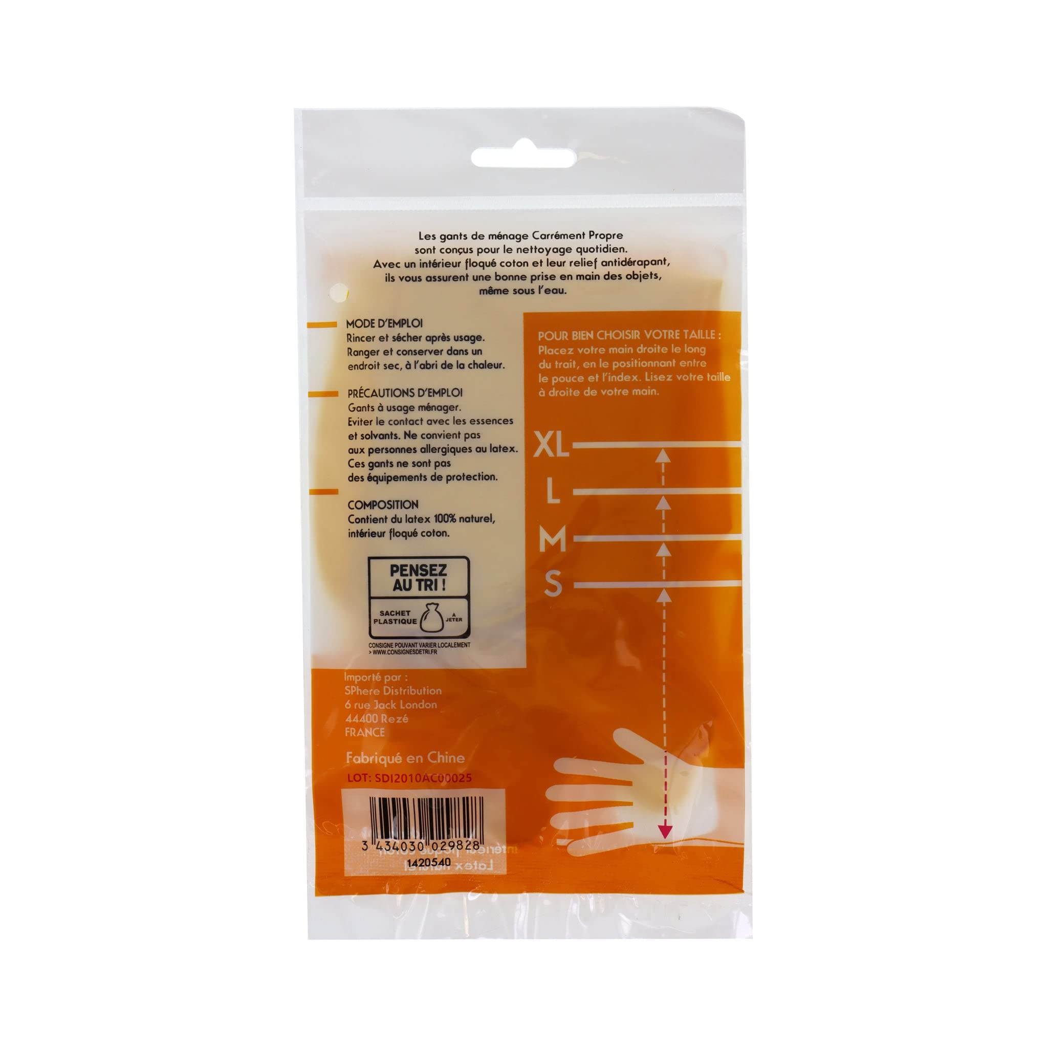 Leader Price gants ménage taille M résistants eau