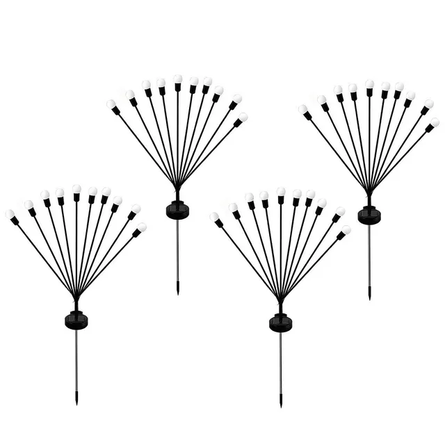 Red Deco Lyra Lot 4 Torches Solaires Boule H73cm Blanc Chaud