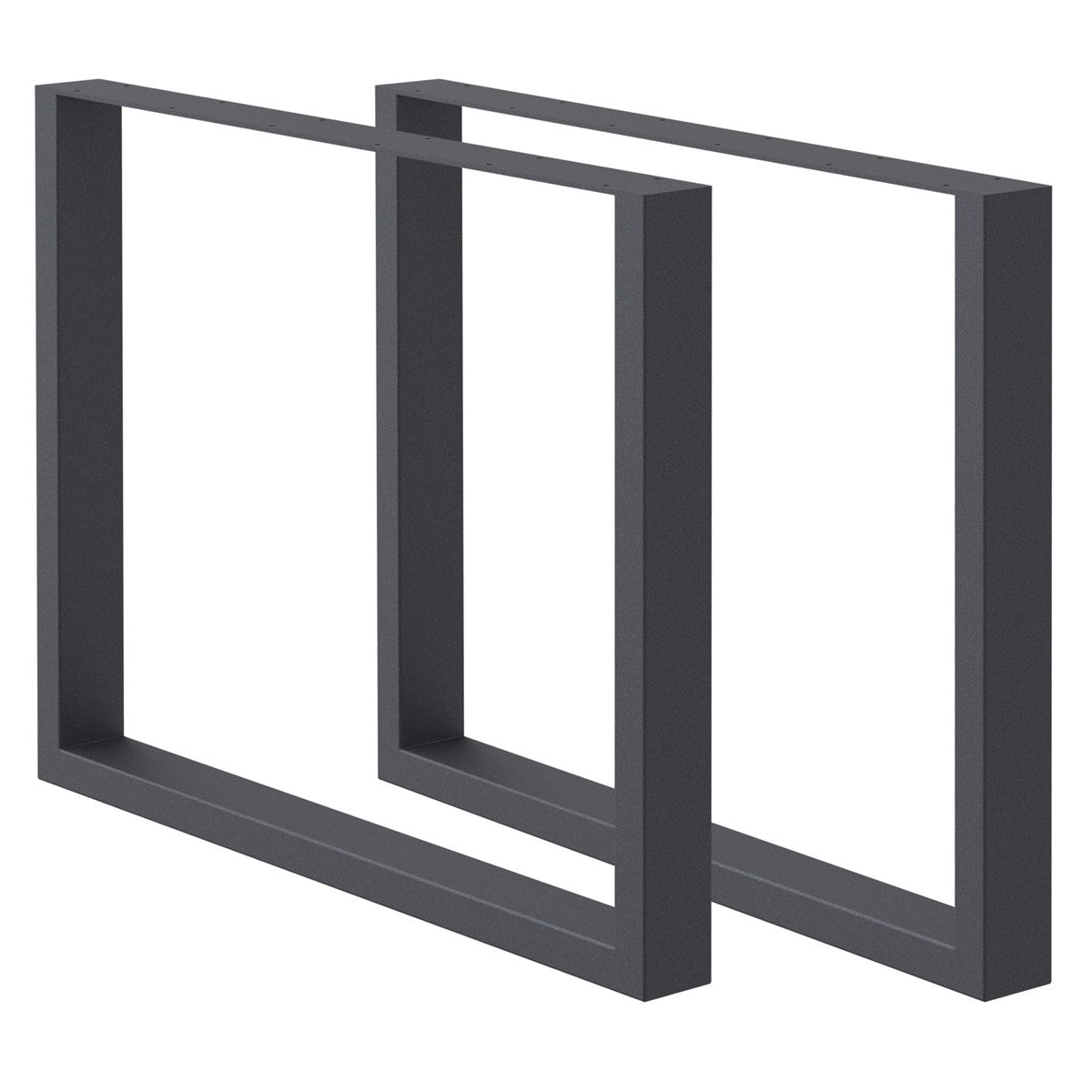 ECD Germany Möbel pied de table acier U lot de 2 noir 70x72 cm