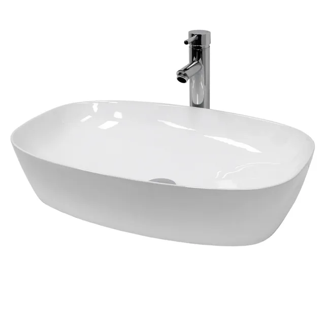 ECD Germany LuxeBath vasque blanche 60,5 cm céramique bonde