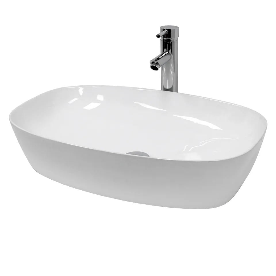 ECD Germany LuxeBath vasque blanche 60,5 cm céramique bonde