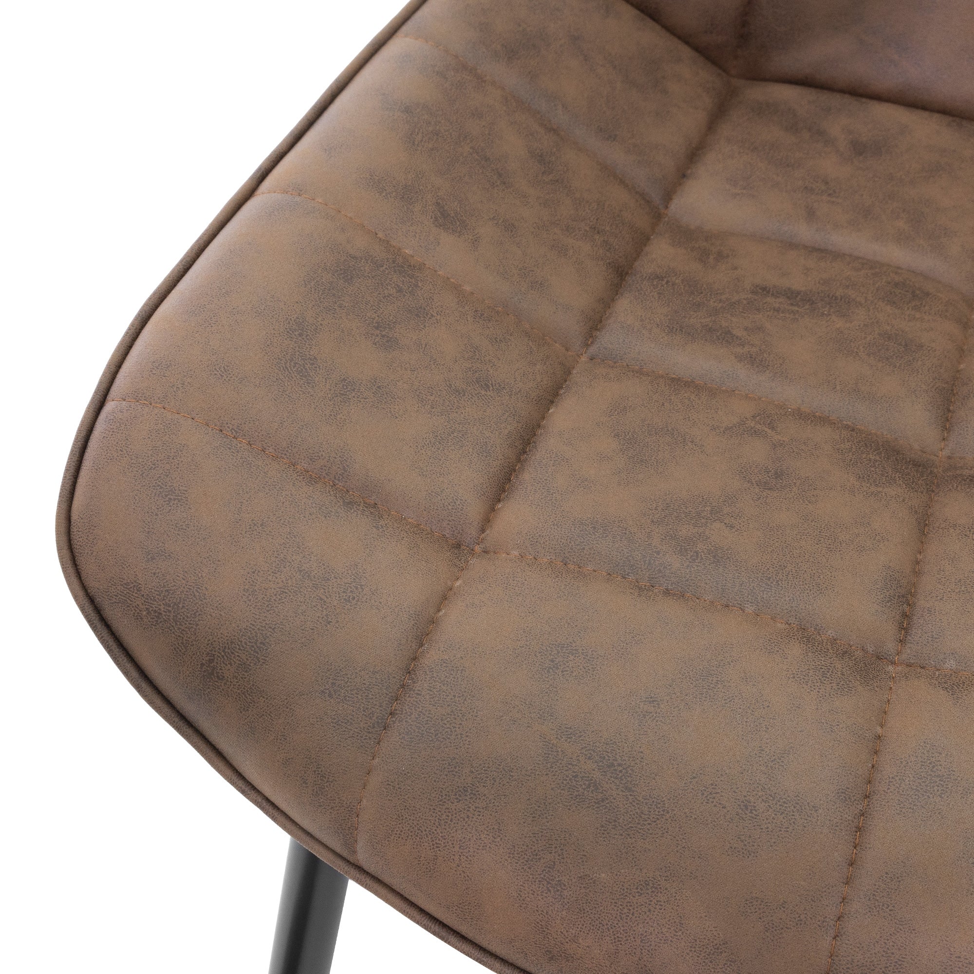ECD Germany Möbel ML-Design chaise marron simili cuir lot de 4