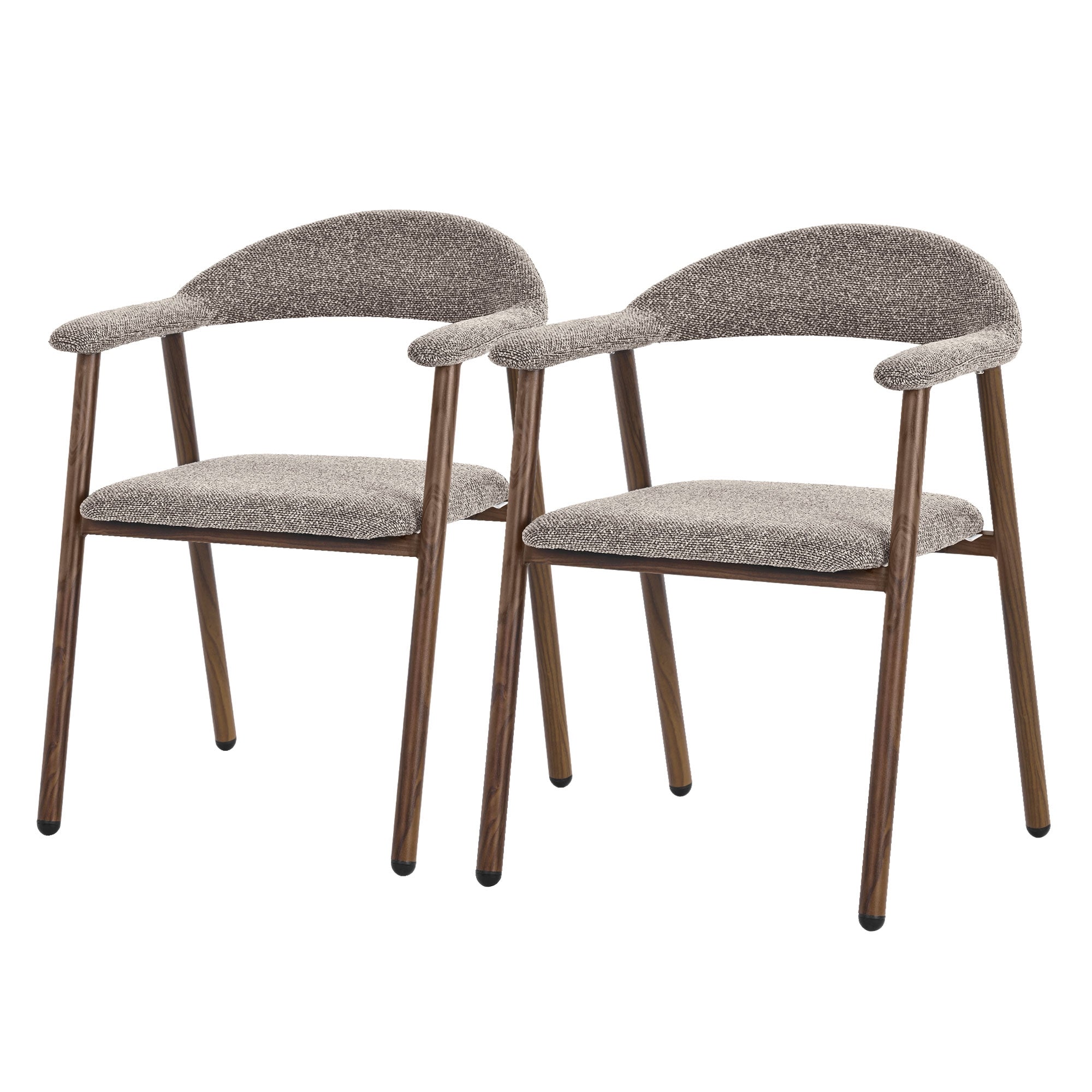ML-Design chaise salle à manger grise tissu lot 2 dossier